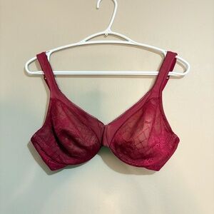 Lilyette Red Lace with Nude Lining 36C